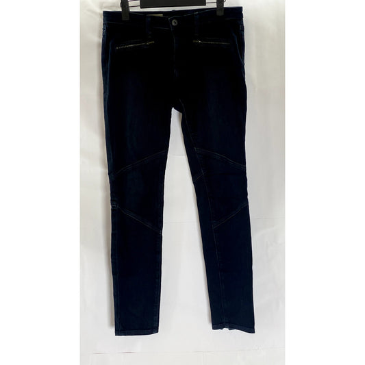 ADRIANO GOLDSCHMIED Women's Blue The Moto Zipper Hem Skinny Jean Leggings SZ 29