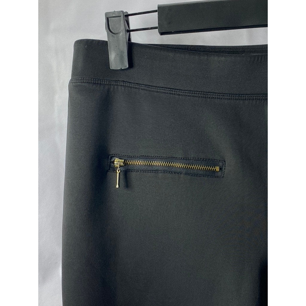 DYNAMITE Women's Black Zipper-Pocket Skinny-Leg Pull-On Pant SZ L