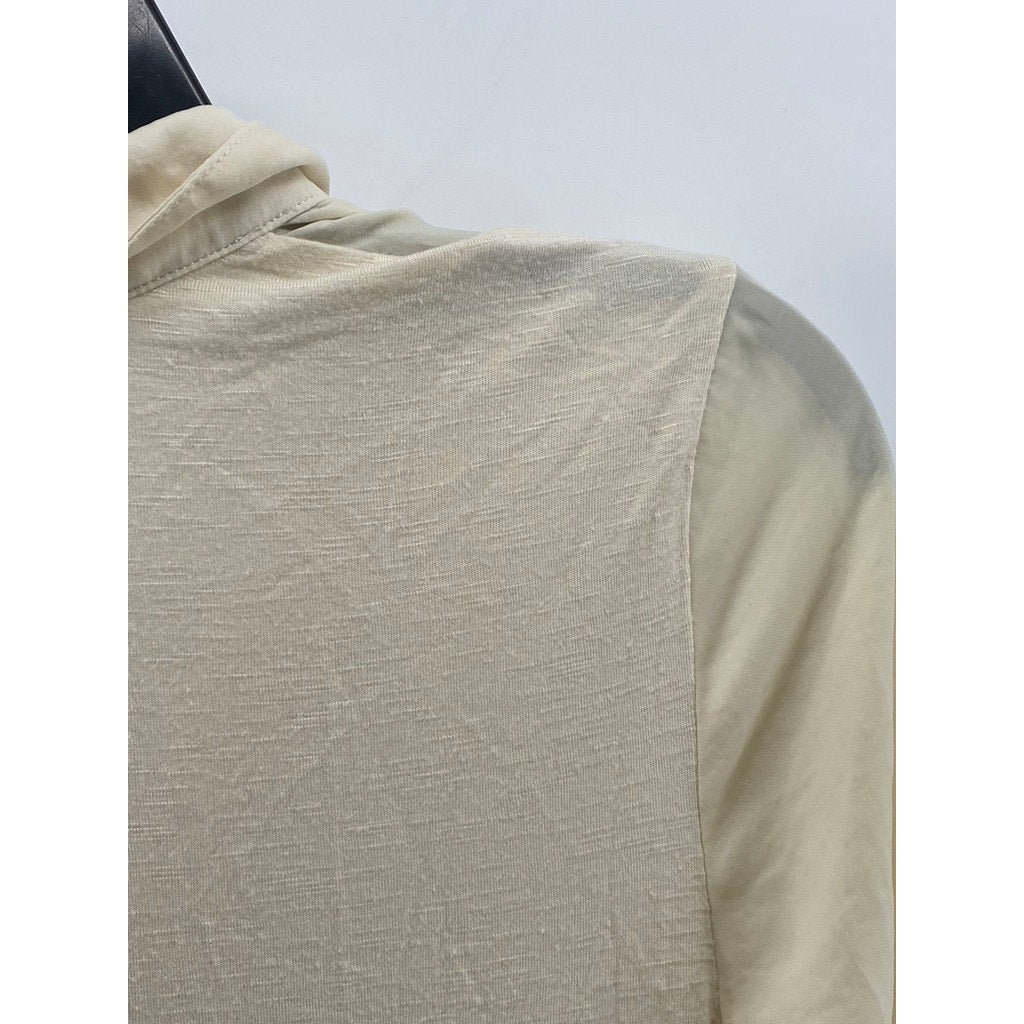 DOLAN LEFT COAST COLLECTION Women's Cream Half-Button Oversized Top SZ XS