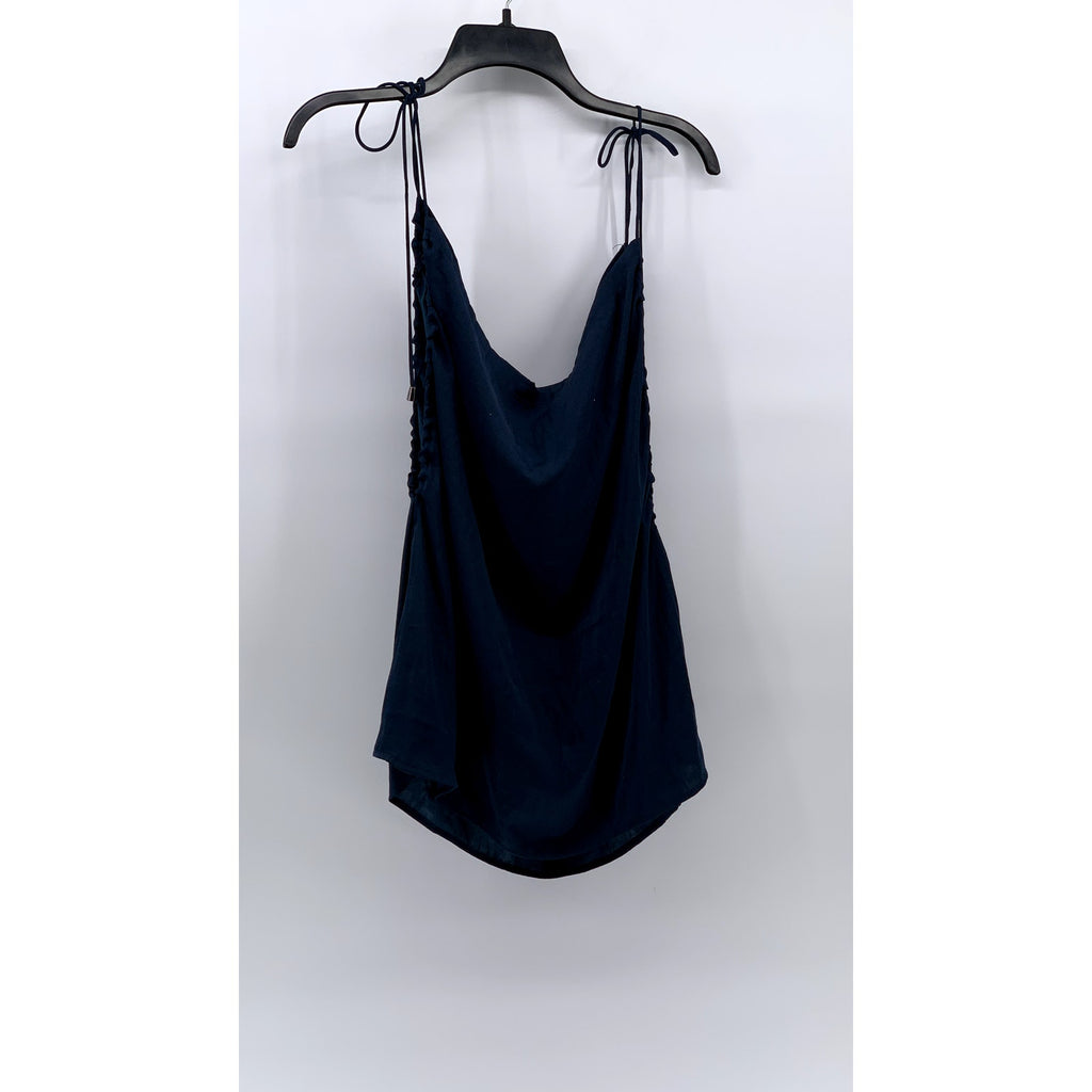 FREE PEOPLE Women's Dark Blue Tie-Shoulder Sleeveless Top SZ M