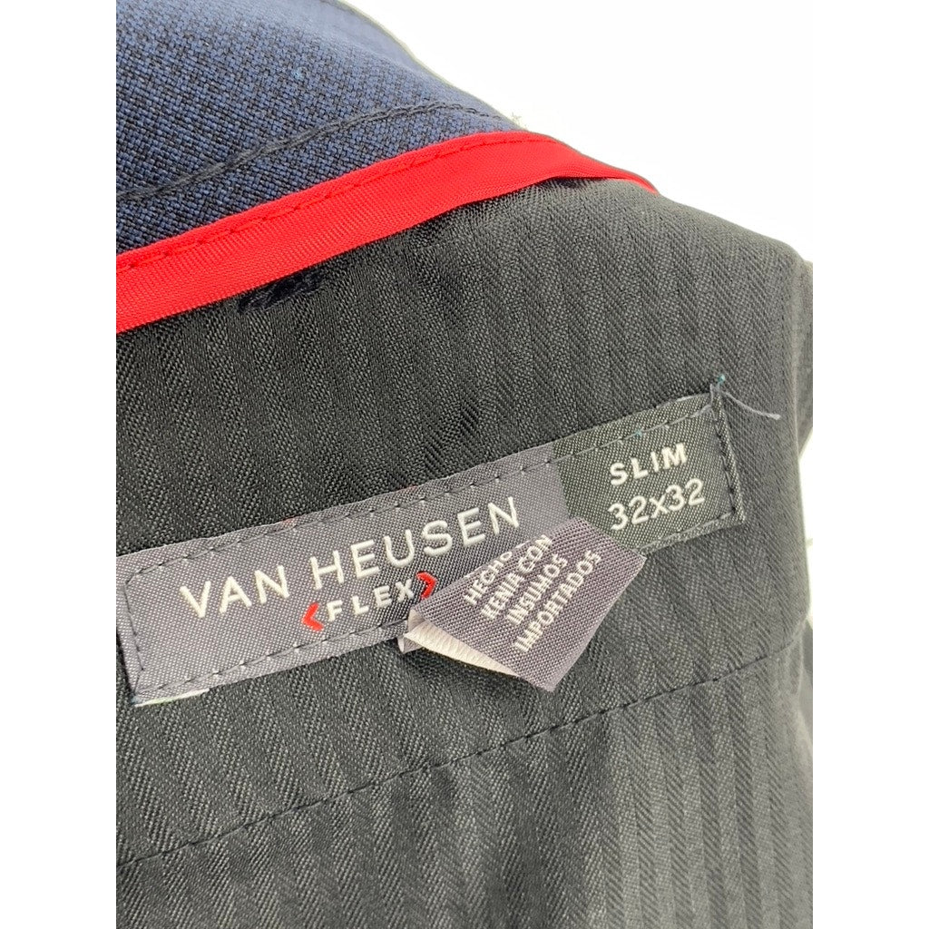 VAN HEUSEN Men's Navy Slim-Leg Flex Dress Pants SZ 32X32