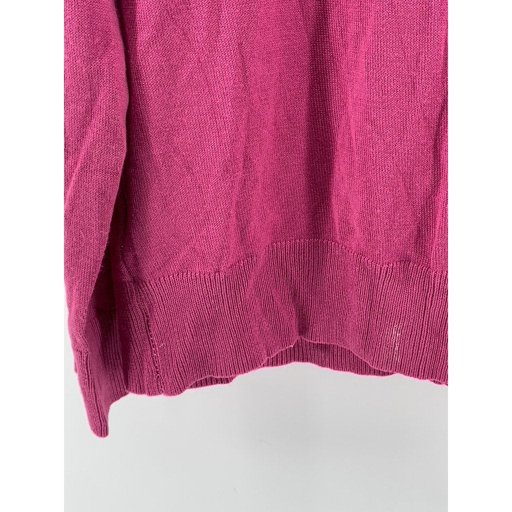 DIVINE HEART Women's Petite Pink Knit Button-Up Cardigan SZ PL