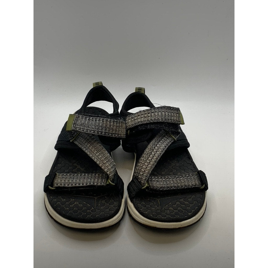 UNBRANDED Kids Black Strappy Wedge Sandals SZ 1Y