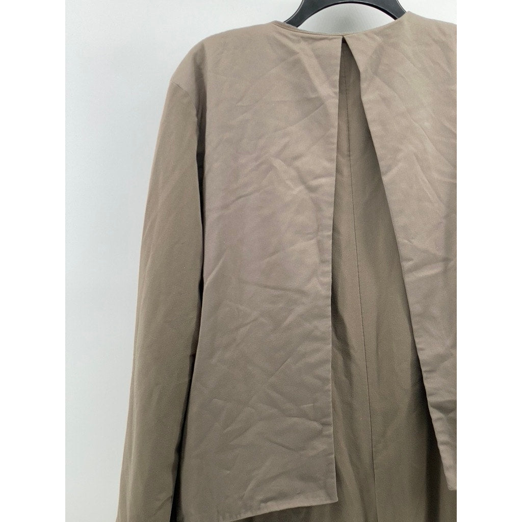ORPHAN BIRD Women's Beige Cape Overlay Long Sleeve Button-Up Coat SZ S