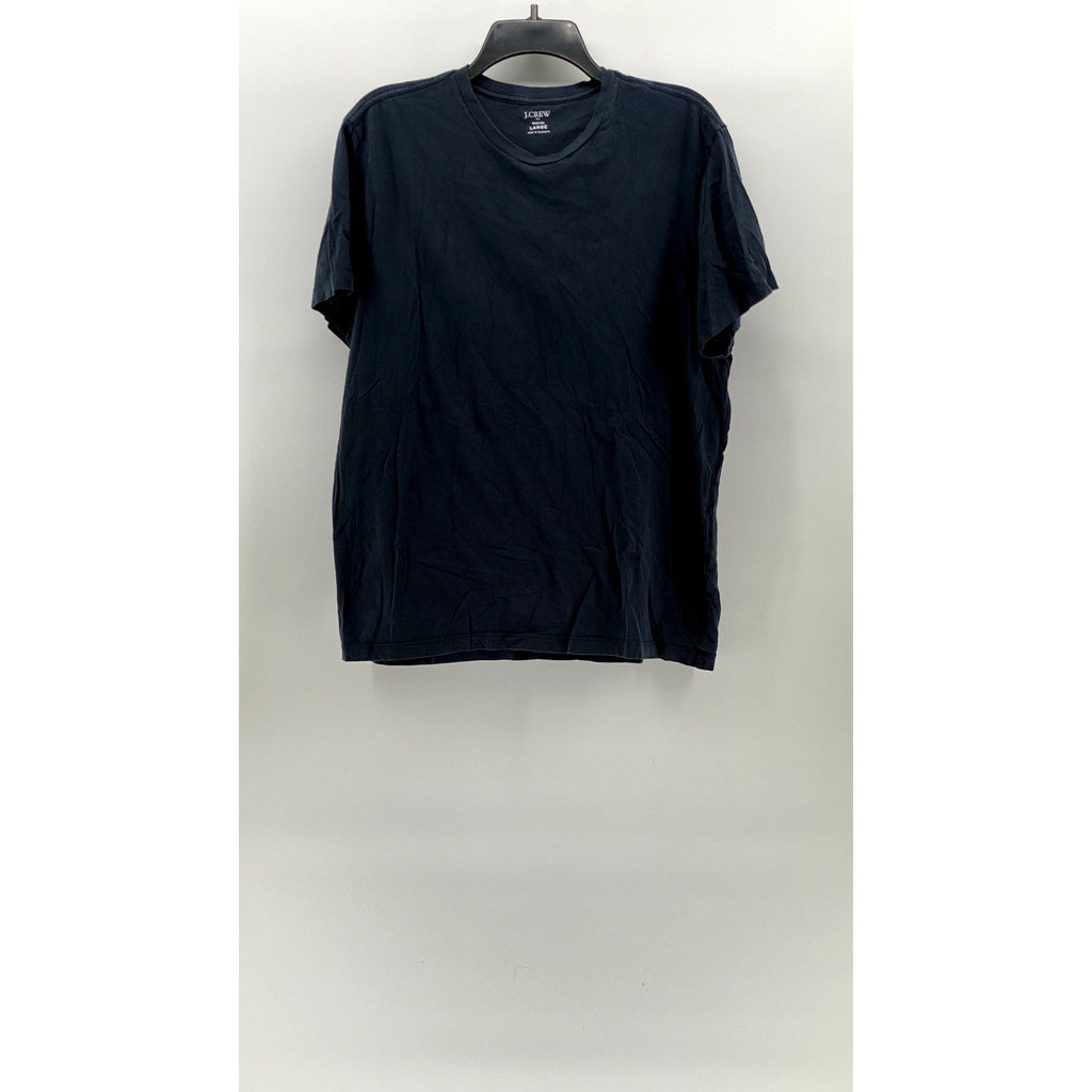 J.CREW Men's Navy Blue Solid Crewneck Washed Cotton Short Sleeve T-Shirt SZ L