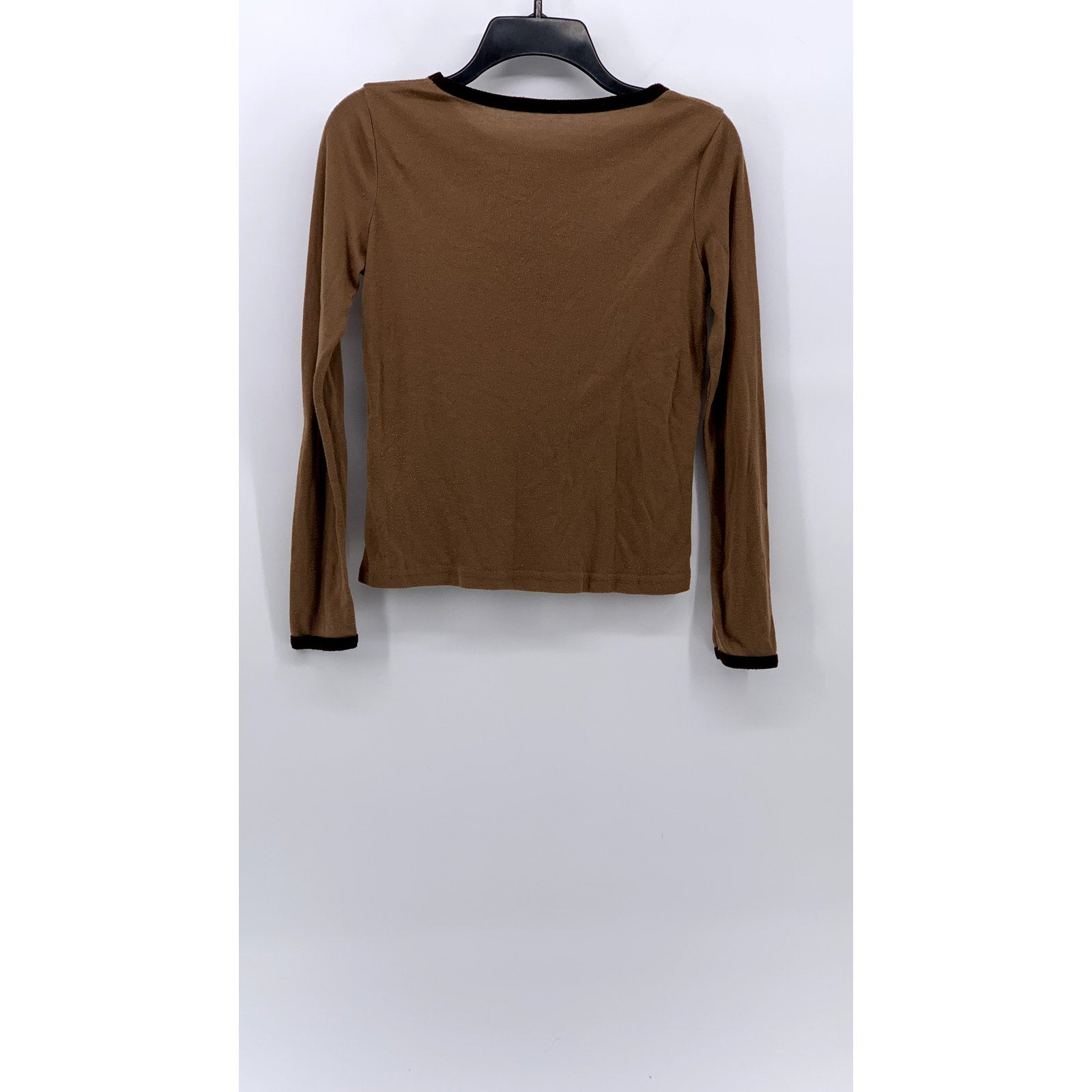DAZY Women's Brown Crewneck Casual Long Sleeve Top SZ S