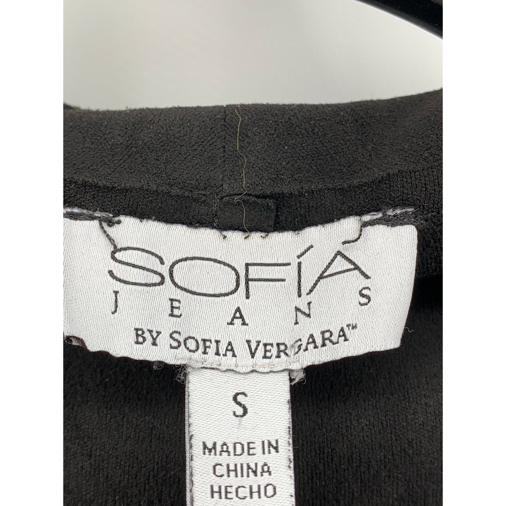 SOFIA JEANS BY SOFIA VERGARA Women's Black Drapey Moto Jacket SZ S