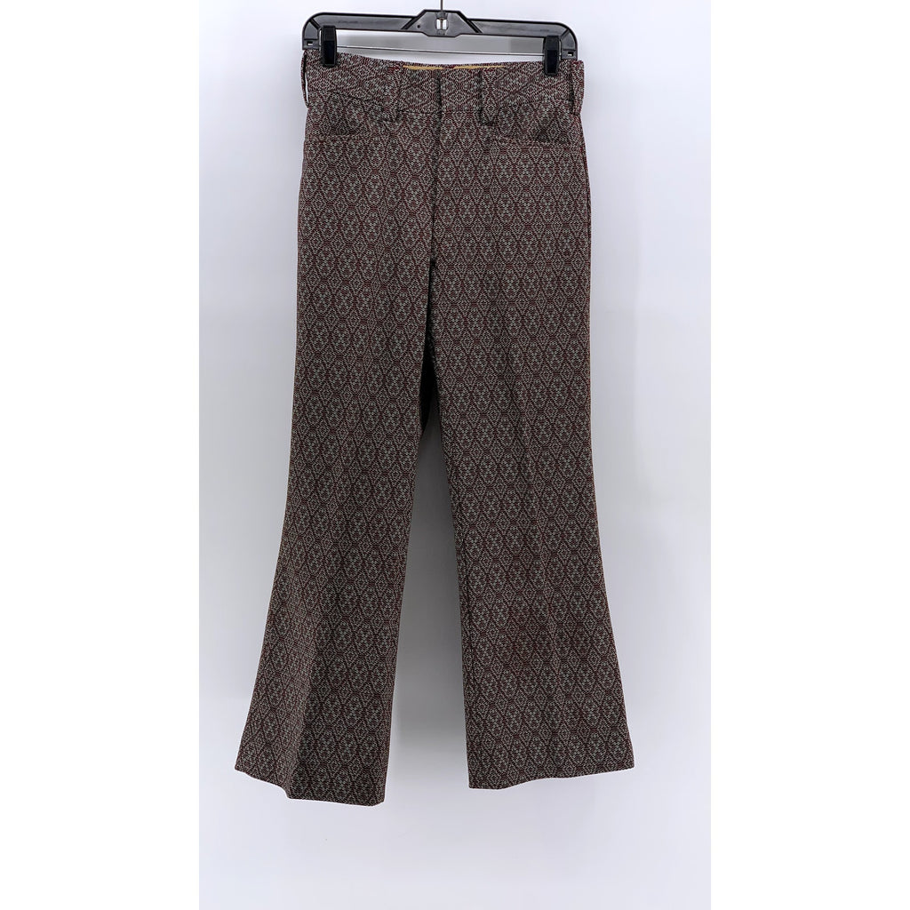 UNBRANDED Women's Brown Printed Wide-Leg Dress Pants SZ 29