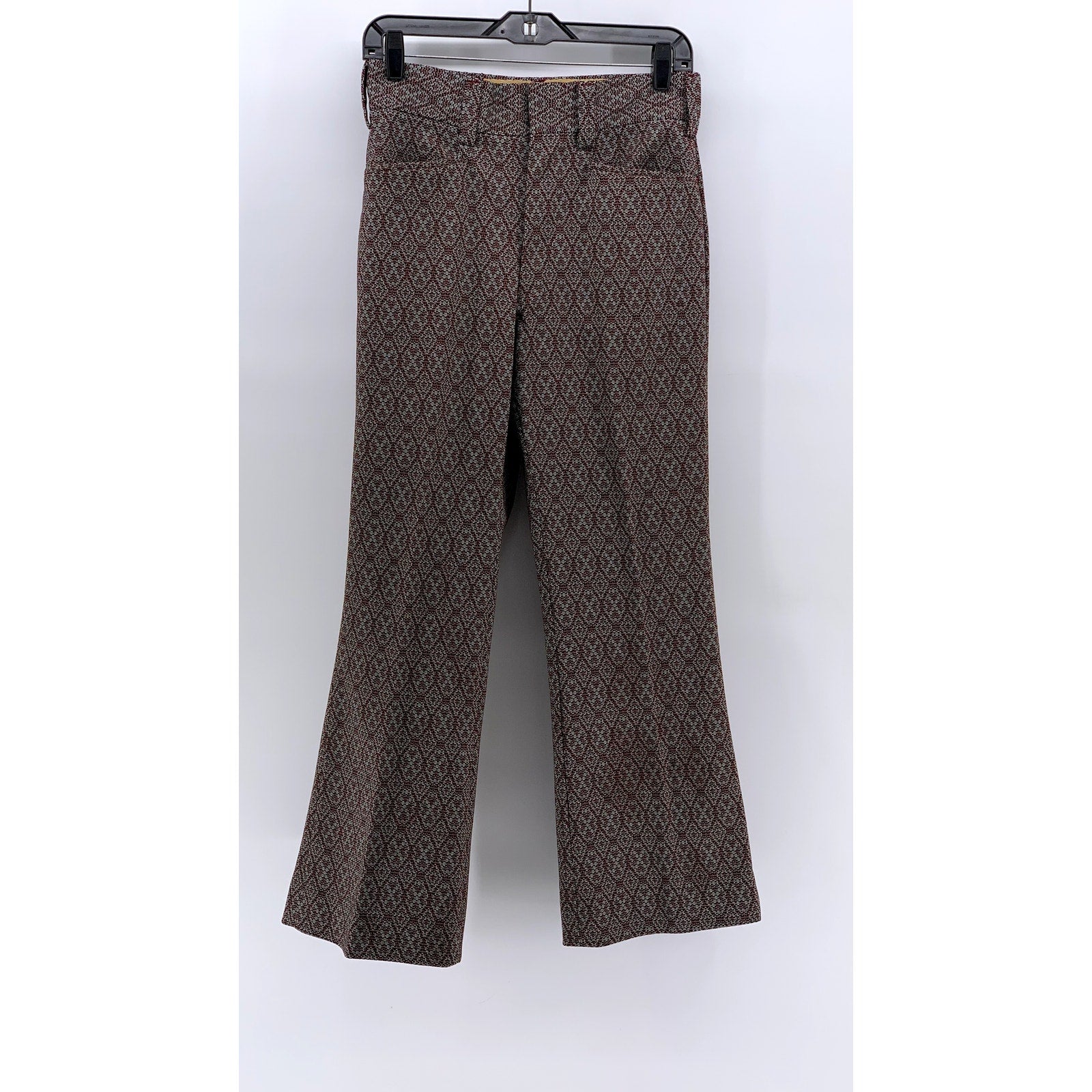 UNBRANDED Women's Brown Printed Wide-Leg Dress Pants SZ 29
