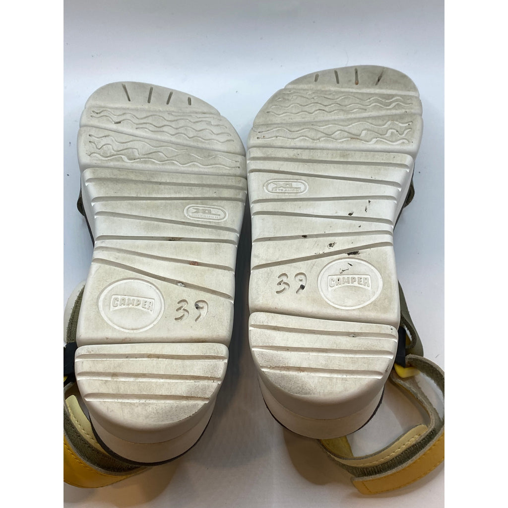 CAMPER Women's Yellow Leather Oruga Up Platform Wedge Sandals SZ 39(US8.5)