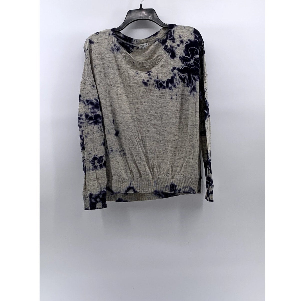 SPLENDID Women’s Blue-Gray Tie-Dye Crewneck Long Sleeve Sweater SZ XS