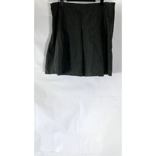 LC WAIKIKI Women's Dark Gray Side-Zip Regular-Fit Pleated Mini Skirt SZ2XL(US12)