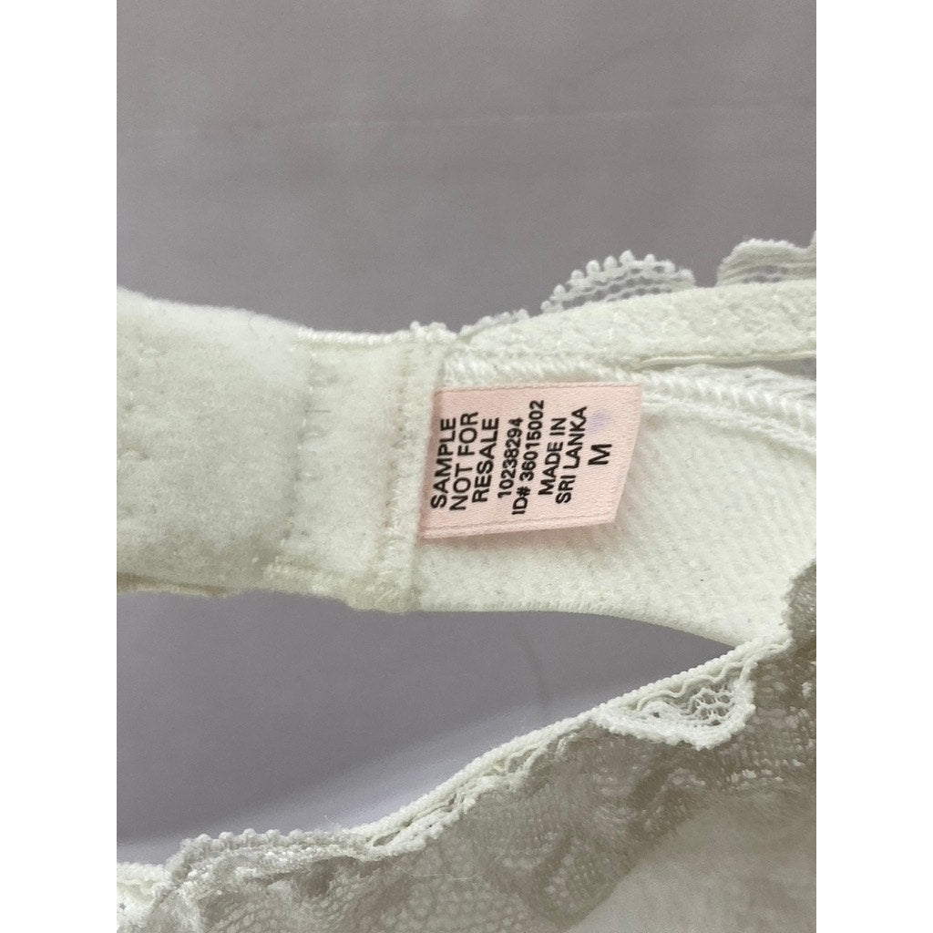 PINK By VICTORIA SECRET Women's White Floral Lace Adjustable Strap Bra SZ M