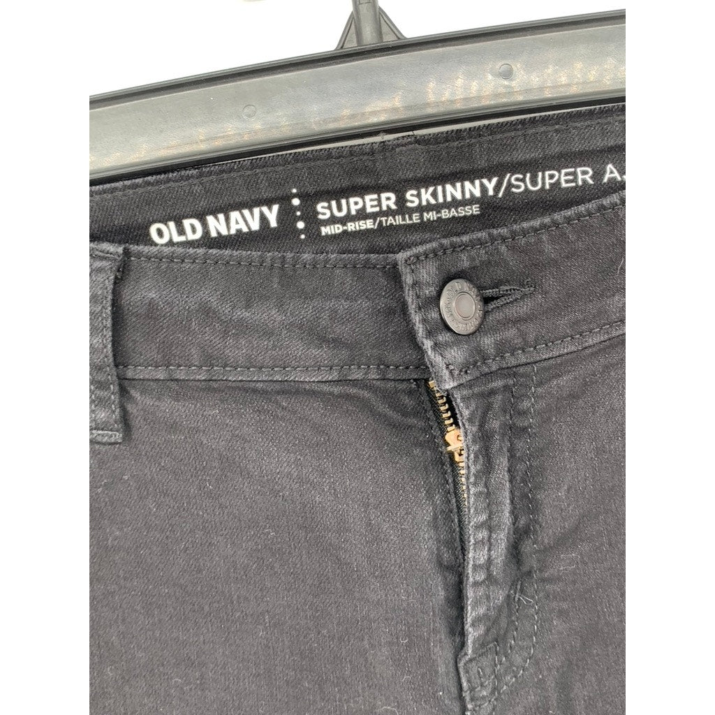 OLD NAVY Women's Petite Black Mid-Rise Super Skinny Jeans SZ 6P