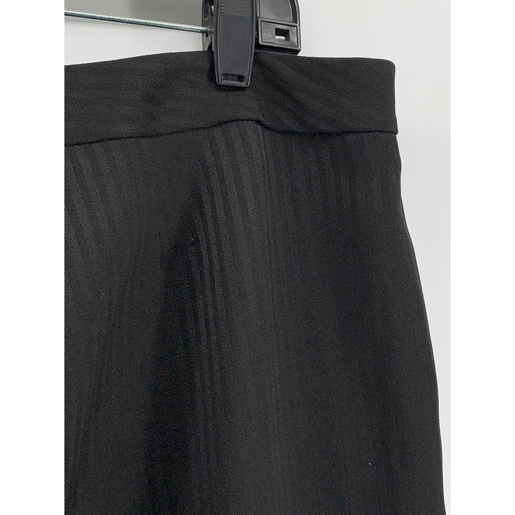 KC SPENCER NY Women's Black Striped Straight Leg Regular Fit Pants SZ 16