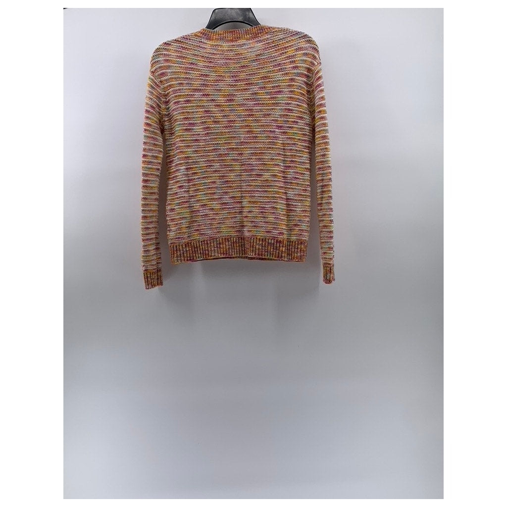 SONOMA GOODS FOR LIFE Women's Orange Multicolor Knit Crewneck Sweater SZ XS