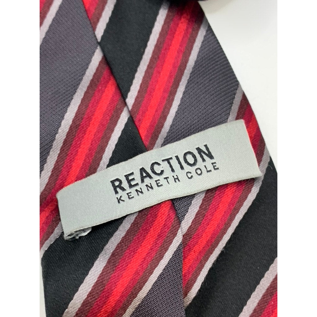 REACTION KENNETH COLE Women's Black-Red Striped Tie SZ OS