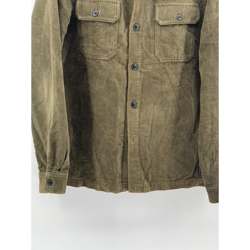 UNION BAY Men's Hunter Green Button Front Corduroy Cotton Shacket SZ M