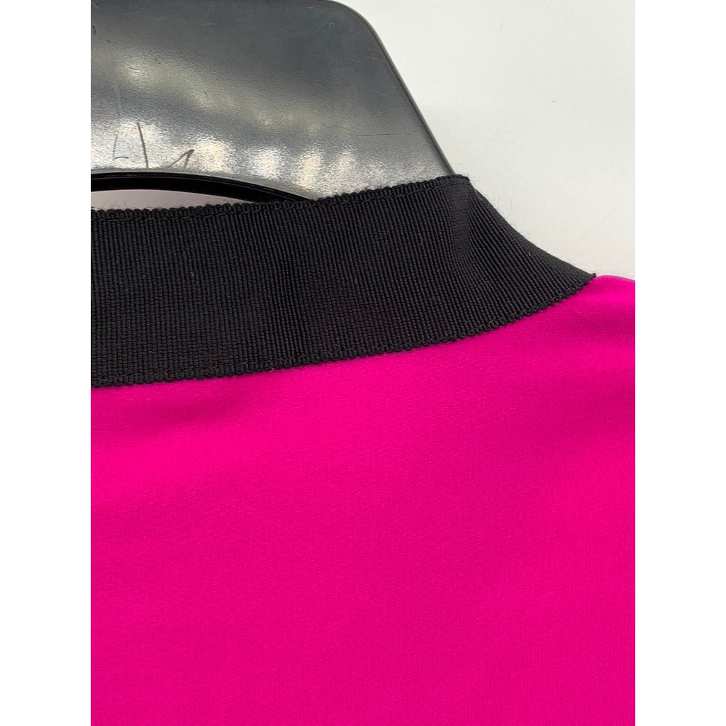 CALVIN KLEIN Women's Magenta V-Neck Long Sleeve Top SZ M