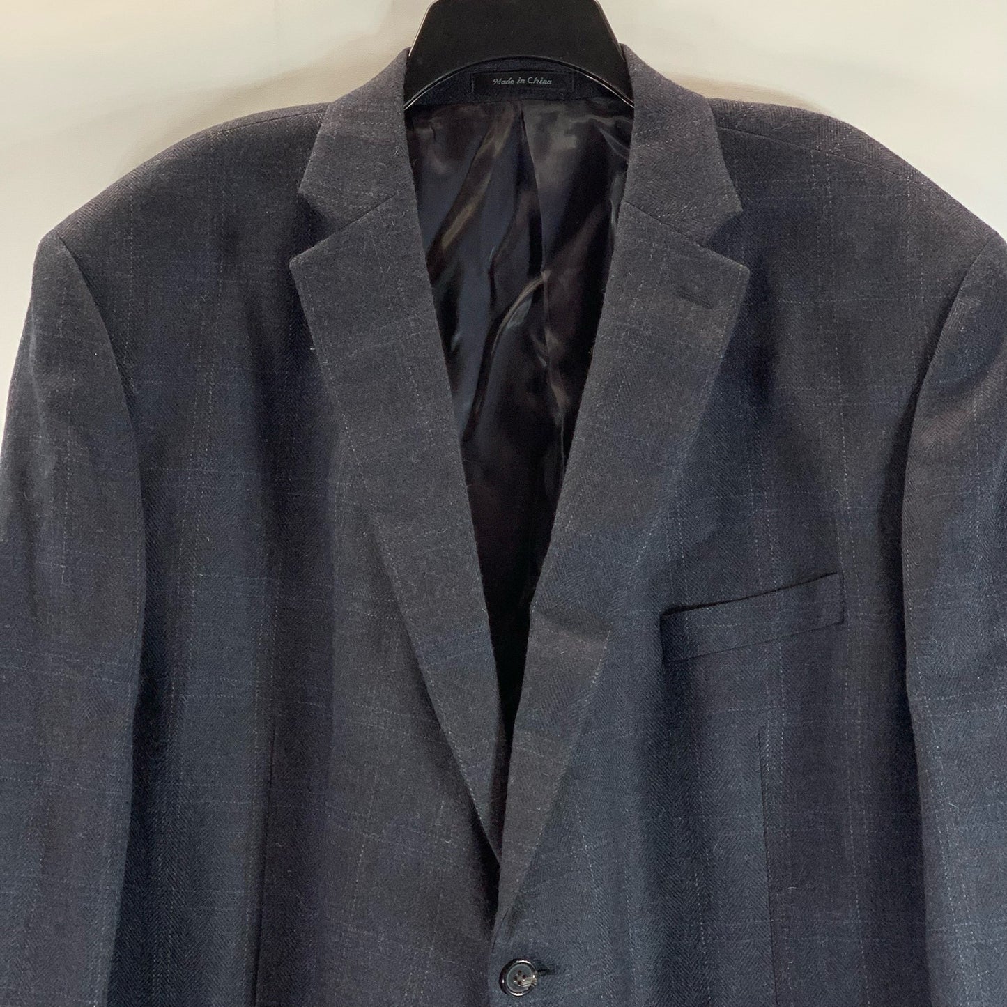 LAUREN RALPH LAUREN Men's Navy Plaid Two-Button Notch Lapel Blazer SZ 54