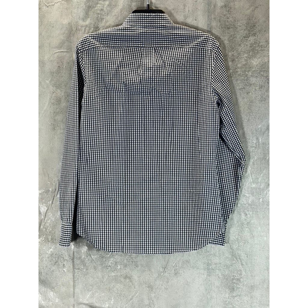 J.CREW Men's Black Mini Check Slim Untucked Button-Up Long Sleeve Shirt SZ S