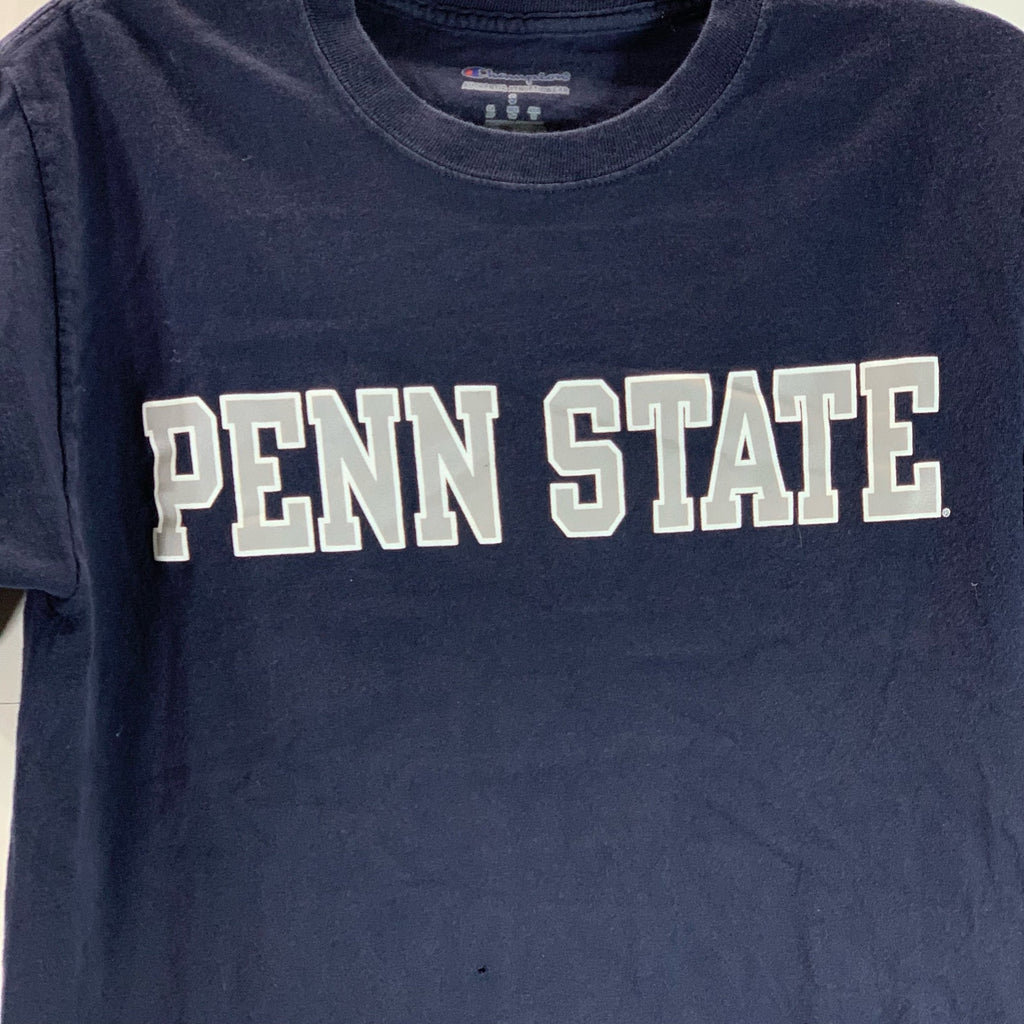 CHAMPION Authentic Men's Navy Crewneck Penn State Logo Short Sleeve T-Shirt SZ S