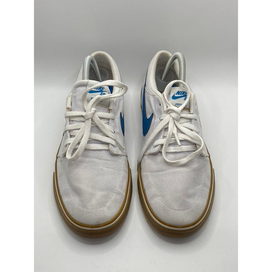 NIKE Men’s White-Blue Portmore 2 Solar Canvas SB Low-Top Lace-Up Sneakers SZ 8