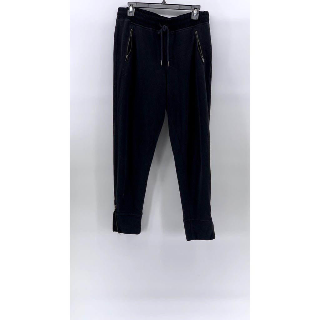 ABERCROMBIE & FITCH Men's Black Drawstring Zipper-Hem Pull-On Sweatpants SZ M