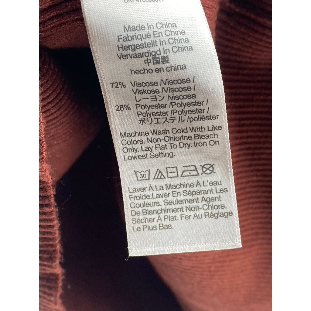 MADEWEEL Women's Brown Crewneck Rib The Signature Knit Cutaway Sweater Tank SZ S