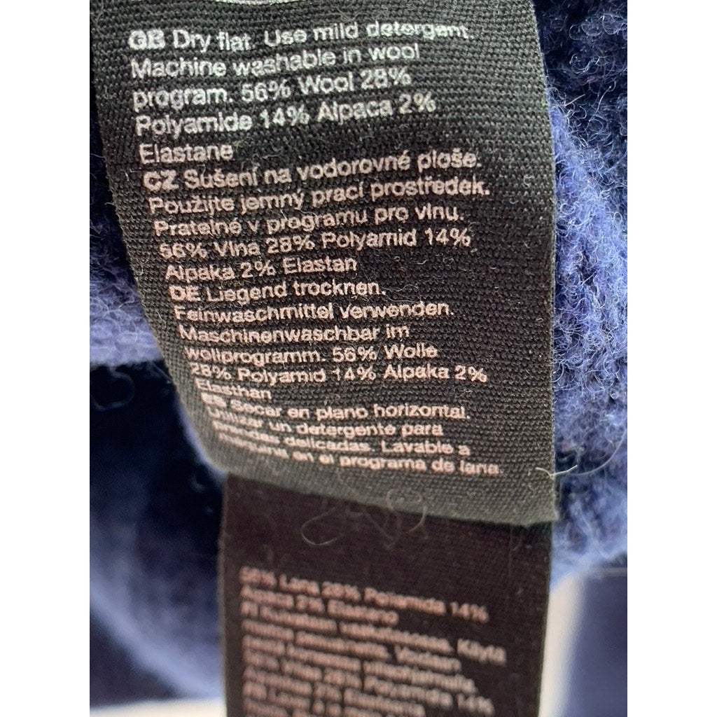 & OTHER STORIES Women's Navy Wool-Blend Knit Mock-Neck Sweater SZ S