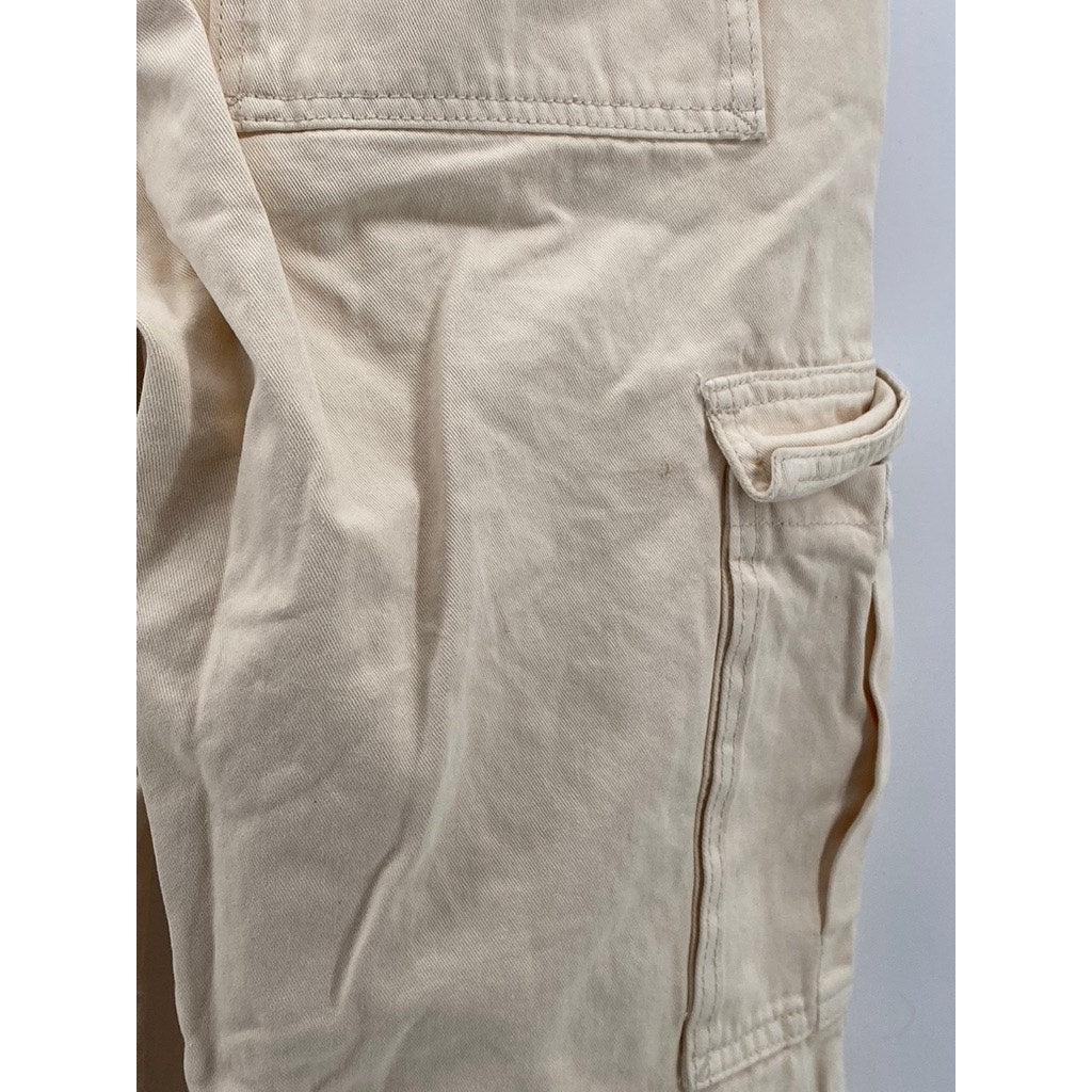 J. GALT Women's Beige Straight-Leg Casual Cargo Pants SZ S