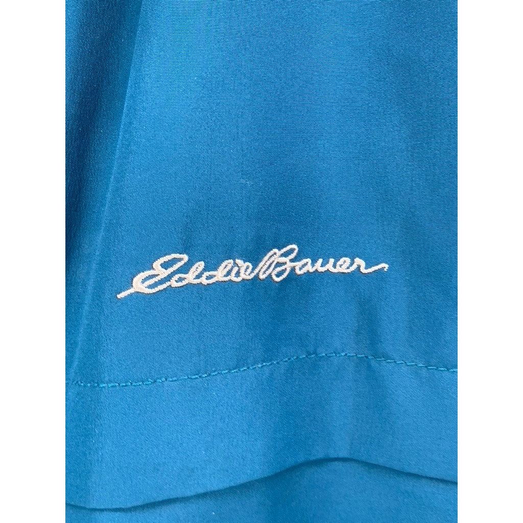 EDDIE BAUER Men's Tall Blue-Gray Fleece Lined Stand Collar Zip-Up Jacket SZ TXL