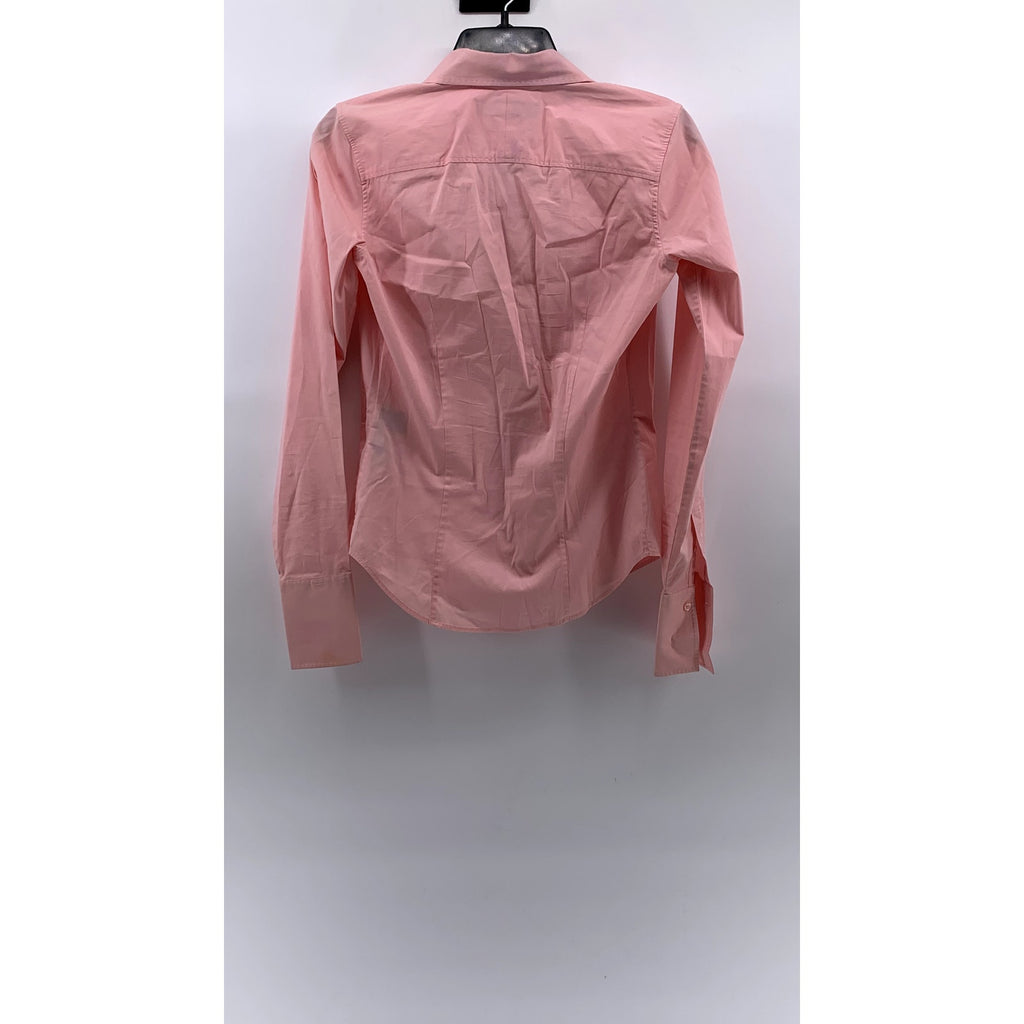 RALPH LAUREN Women's Vintage Pink Regular-Fit Button-Up Long Sleeve Top SZ 4