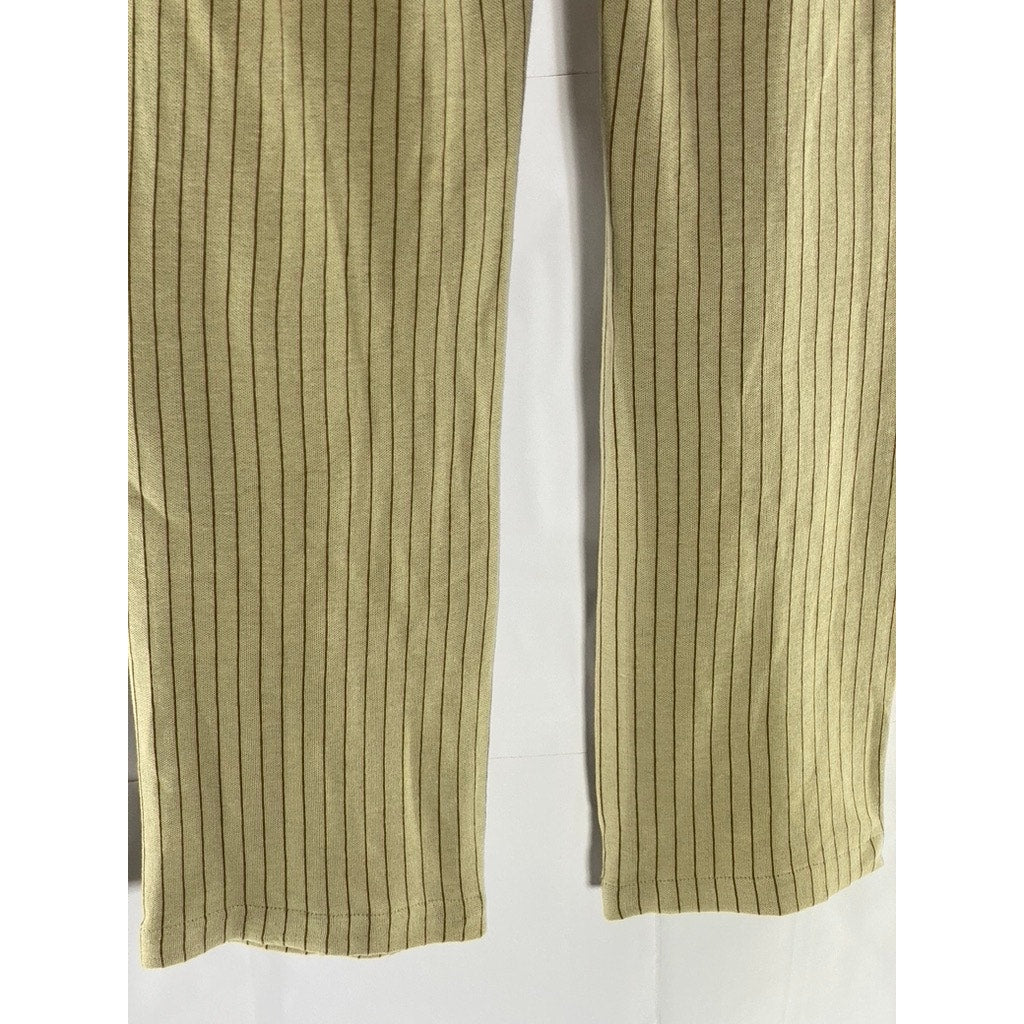 RAG & BONE Women's Beige Pinstripe Straight-Leg Elasticized Waist Pant SZ S