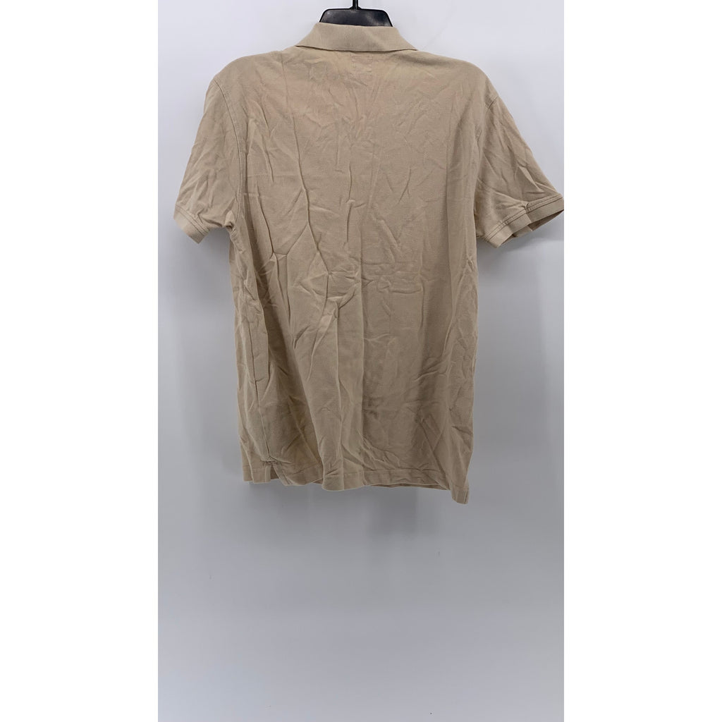 LEVI'S Men's Tan Solid Embroidered Logo Short Sleeve Housemark Polo Shirt SZ M