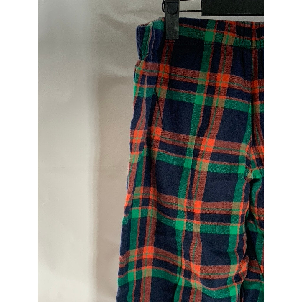 J. CREW Men's Navy/Green/Orange Plaid Yarn-Dyed Flannel Pajama Pant SZ M