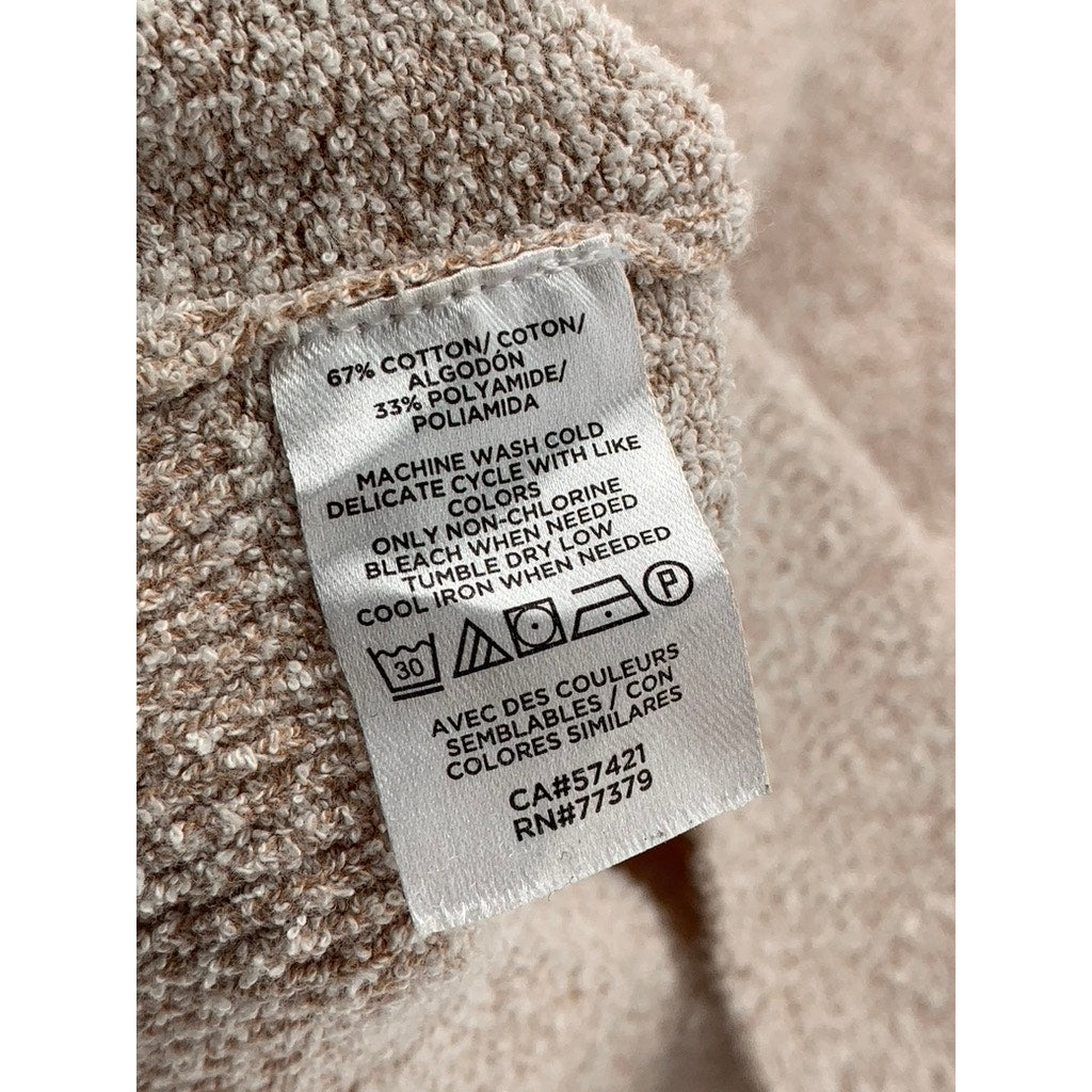 ANN TAYLOR FACTORY Women's Beige Knit Cotton-Blend Sweater Top SZ M