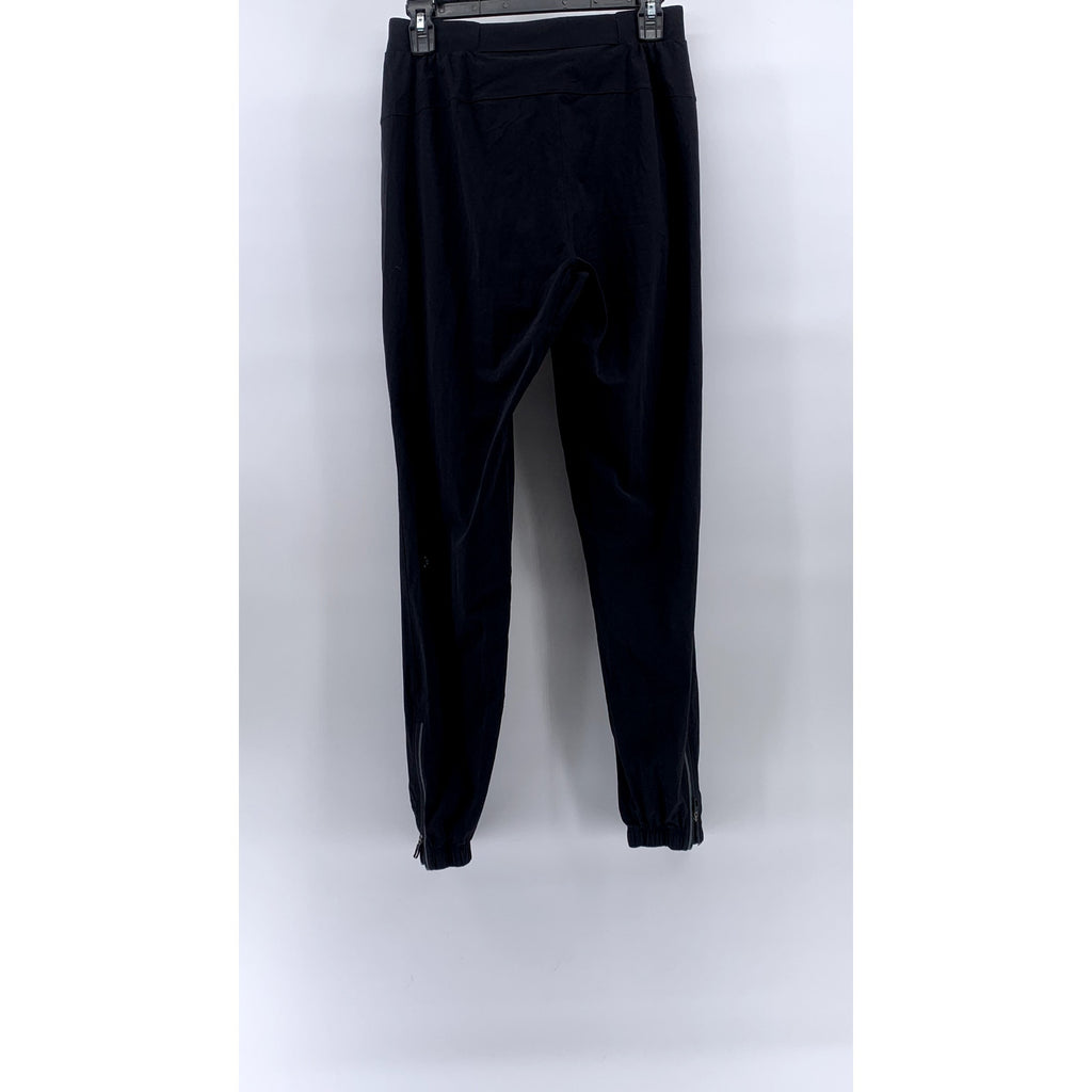 LULULEMON Women's Black Solid Pull-On High-Rise Zipper-Hem Jogger SZ S