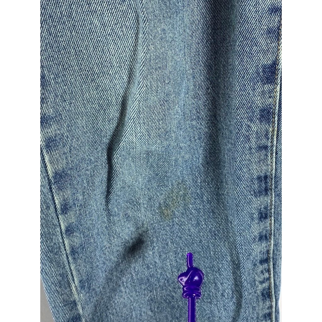 COTTON ON Women's Blue Denim Tapered-Leg High-Ris Distressed Mom Jean SZ 6