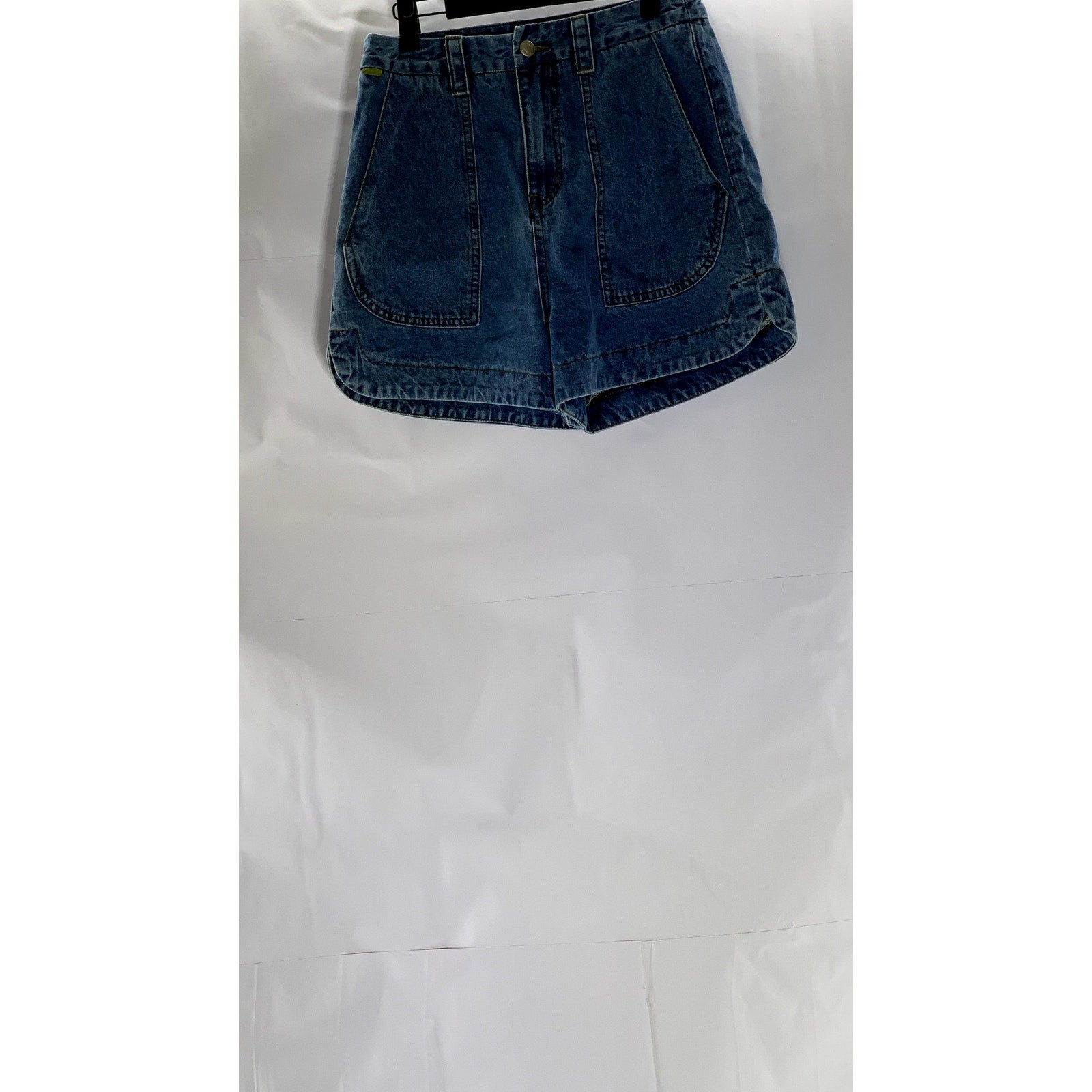 FRNCH Women's Blue Denim Tiffany Round-Hem Large Pocket Shorts SZ XS