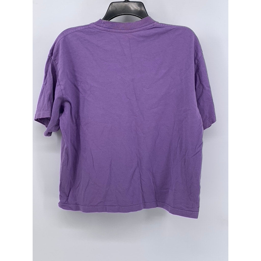 OBEY Women's Lavender Graphic Crewneck Short Sleeve Top SZ S