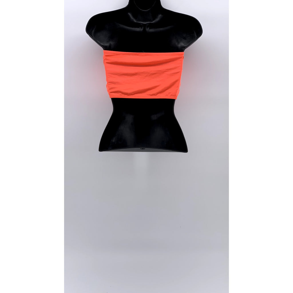 UNBRANDED Women's Neon Orange Keyhole Strapless Bikini Top SZ M/L