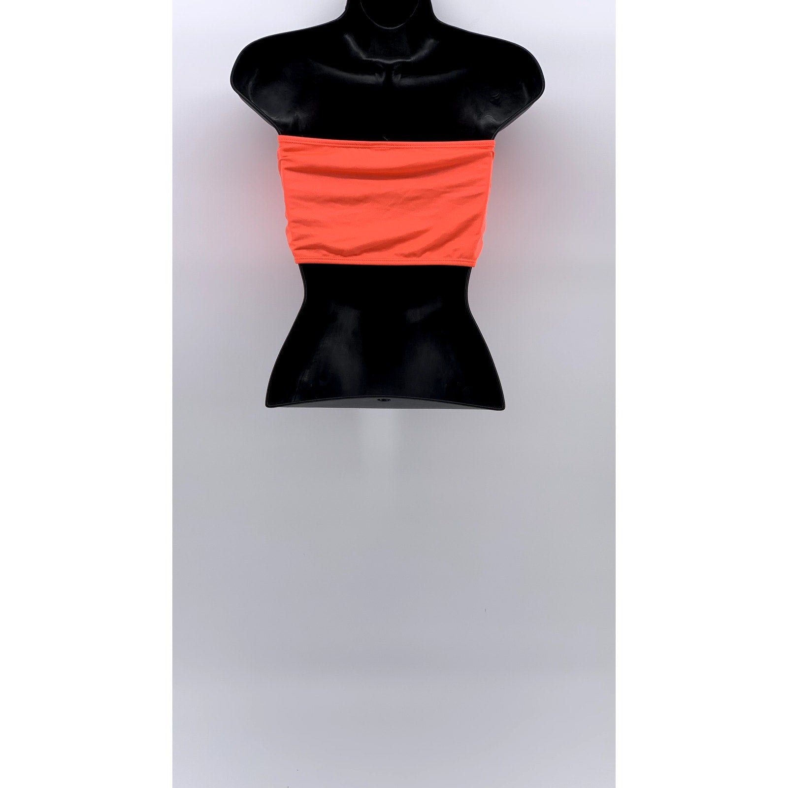 UNBRANDED Women's Neon Orange Keyhole Strapless Bikini Top SZ M/L