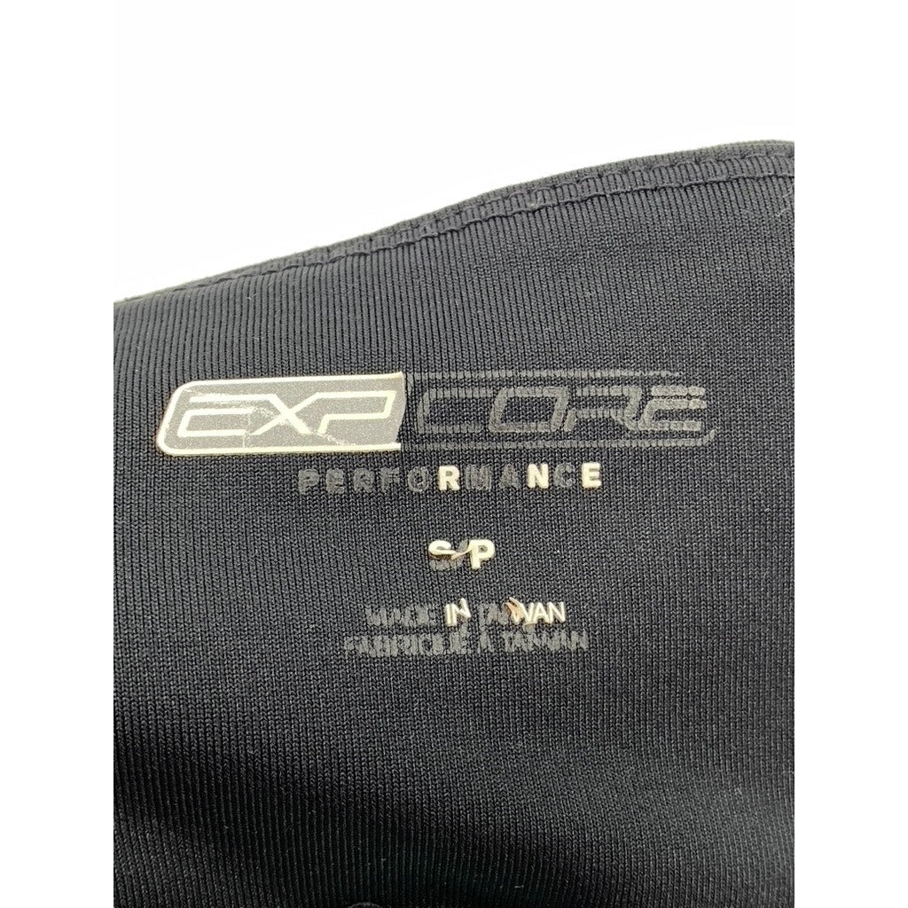 EXPCORE Women's Black-Teal Striped Cropped Leggings SZ S