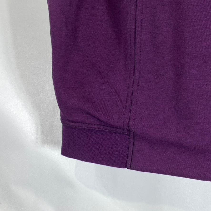 NIKE Women’s Purple Fleece Hooded Asymmetrical Zip-Up Sport Tech Vest SZ M