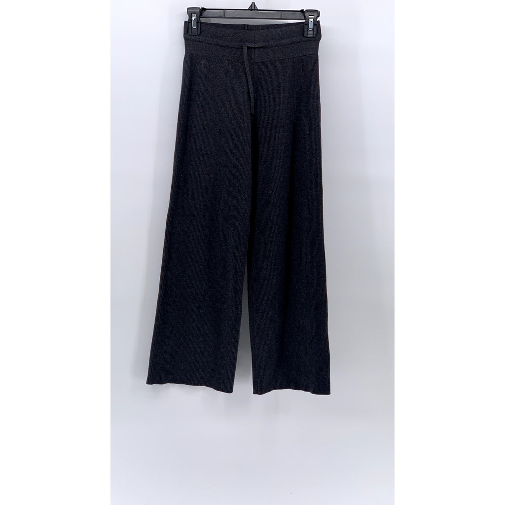 UNBRANDED Women's Charcoal Gray Drawstring Wide-Leg Relaxed Fit Pants SZ XS