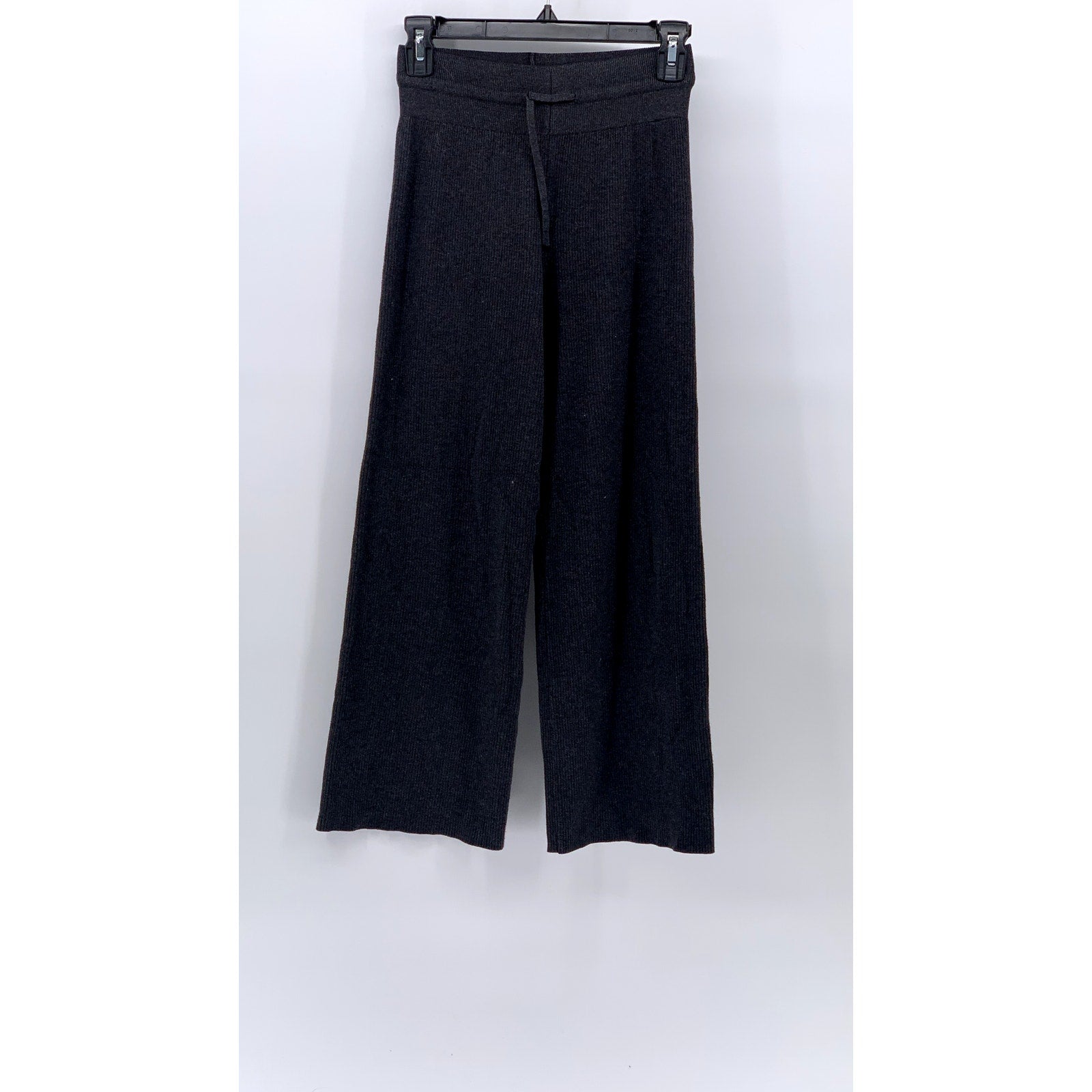 UNBRANDED Women's Charcoal Gray Drawstring Wide-Leg Relaxed Fit Pants SZ XS