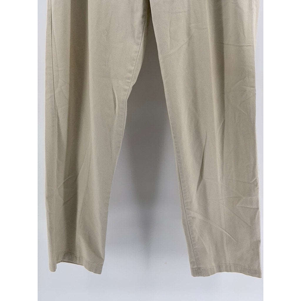 UNBRANDED Men's Tan Solid Cotton-Blend Straight-Leg Pants SZ 36X32