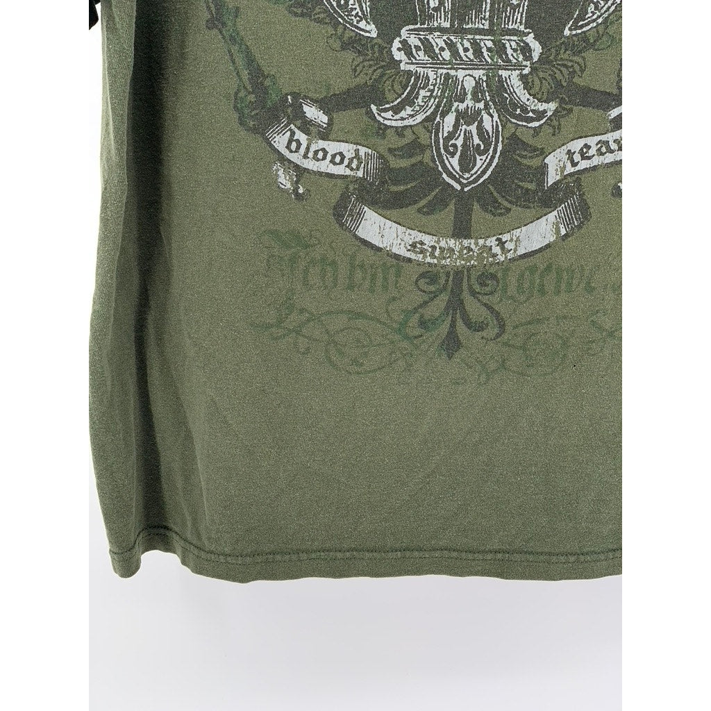 ACES & IDOLS Men's Olive Green Graphic Short Sleeve T-Shirt SZ XL
