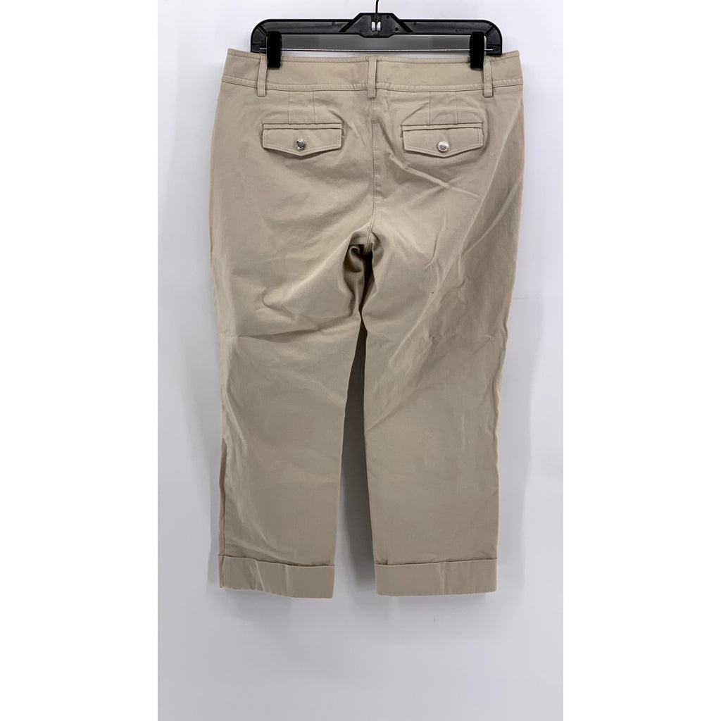 WHITE HOUSE BLACK MARKET Women's Tan Cropped Pants SZ 10